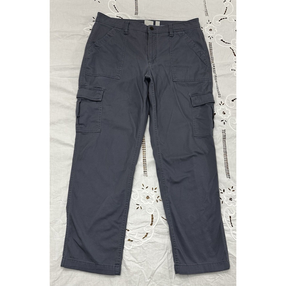 L.L. Bean Women's 14-Reg Navy Blue Utility Cargo Pants Y2K